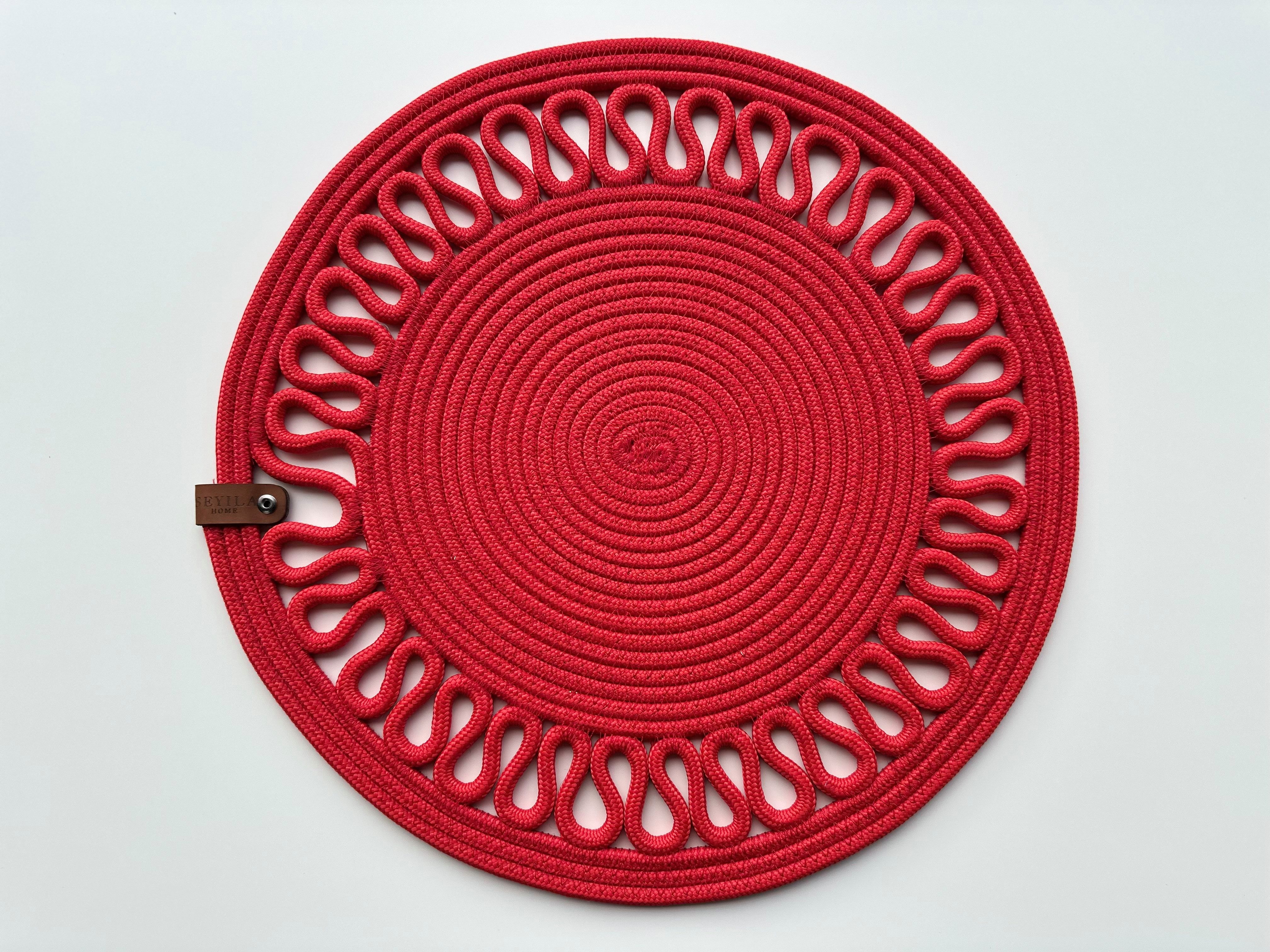 Seyila Home Platzset Hochwertige Seyila Platzsets Jute und Baumwollseil geflochten, (Set), Untersetzer, Tischdecke,Tischdeko,Decke,Platzset