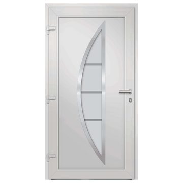 vidaXL Haustür Haustür Weiß 98x200 cm Eingangstür Außentür Glas-Element Linkshändig