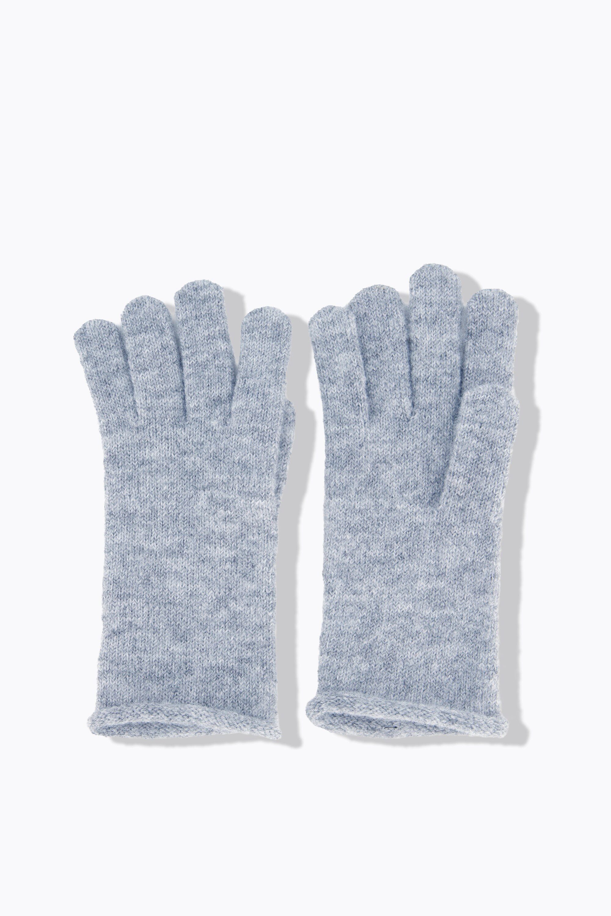 Ulla Popken Baumwollhandschuhe Handschuhe meliert Feinstrick Rollkante