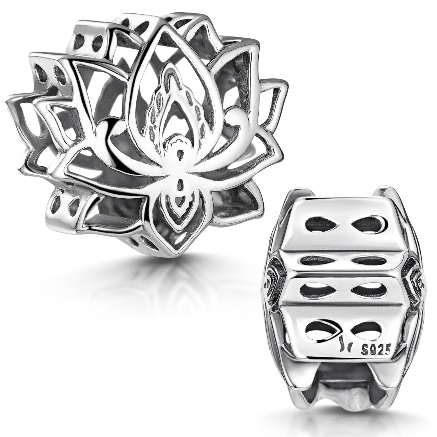 Materia Charm Blume Lotus / Lotusblüte 748, Bead aus 925 Sterling-Silber – Bild 2 von 5