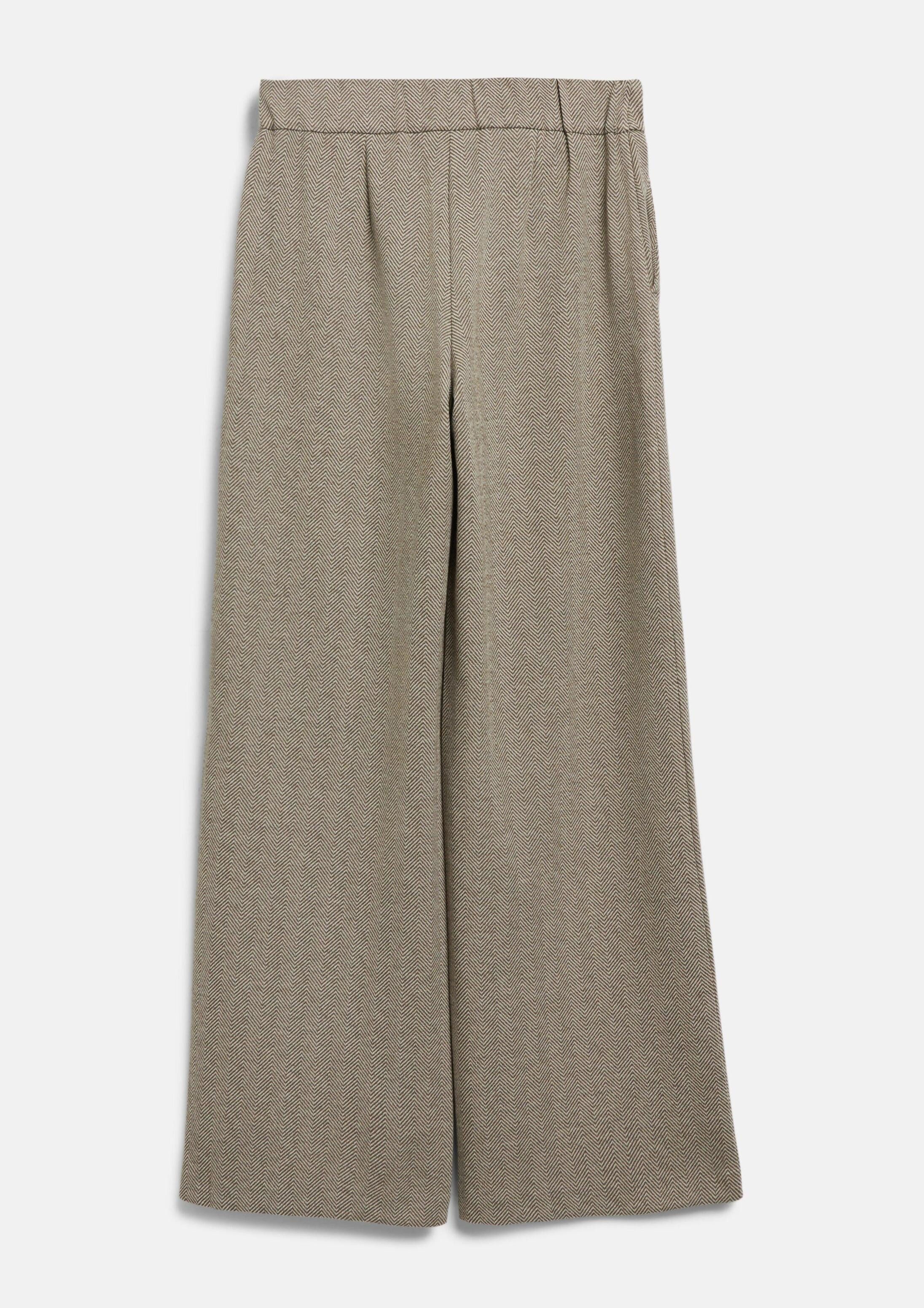 s.Oliver Chinos Hose Wide-Leg-Hose mit Fischgratmuster
