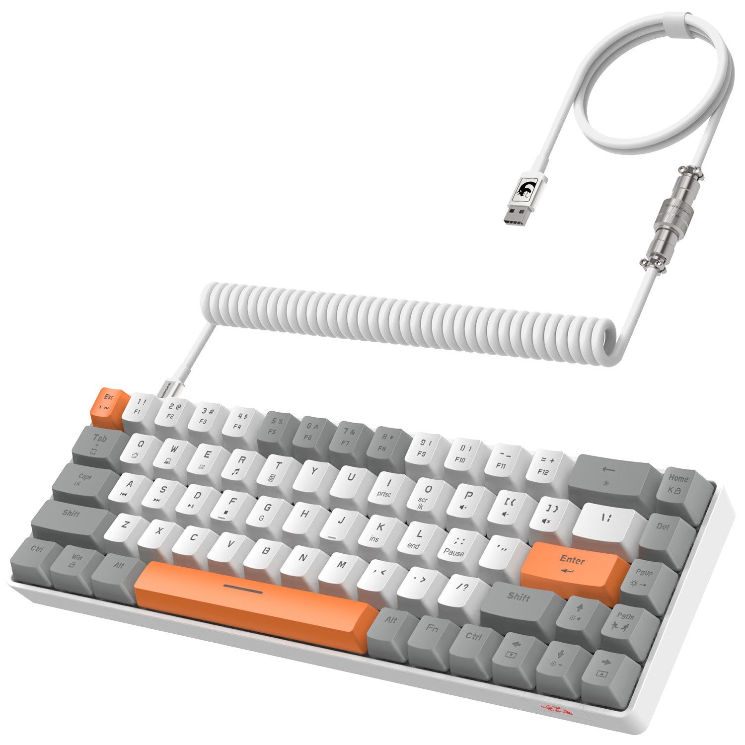 ZIYOU LANG T8 60% Mechanische Gaming-Tastatur,68 Tasten TKL mit Kompaktem Layout, Gaming-Tastatur (Kompaktem Layout,18 RGB,Anti-Ghosting,USB-C Spiralkabel,für PC,Mac)