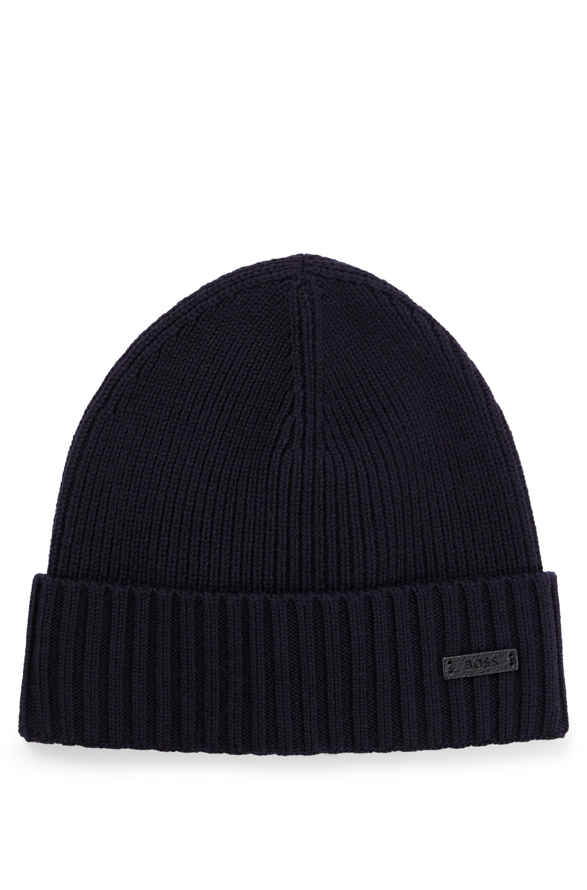 BOSS Beanie Fati aus Wolle in Rippenstrick, unisex – Bild 5 von 5