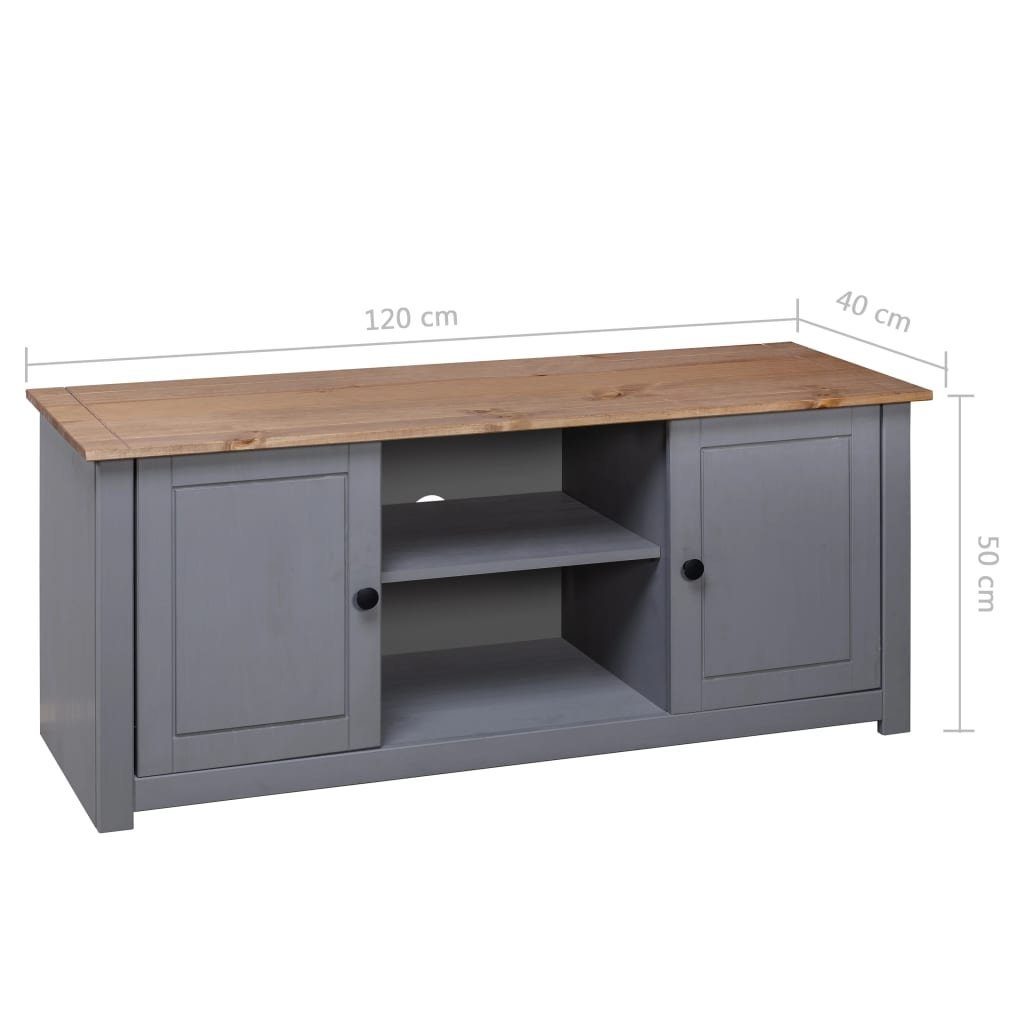 Panama-Kiefer TV-Schrank 120x40x50 Massivholz TV-Schrank (1-St) vidaXL cm Grau