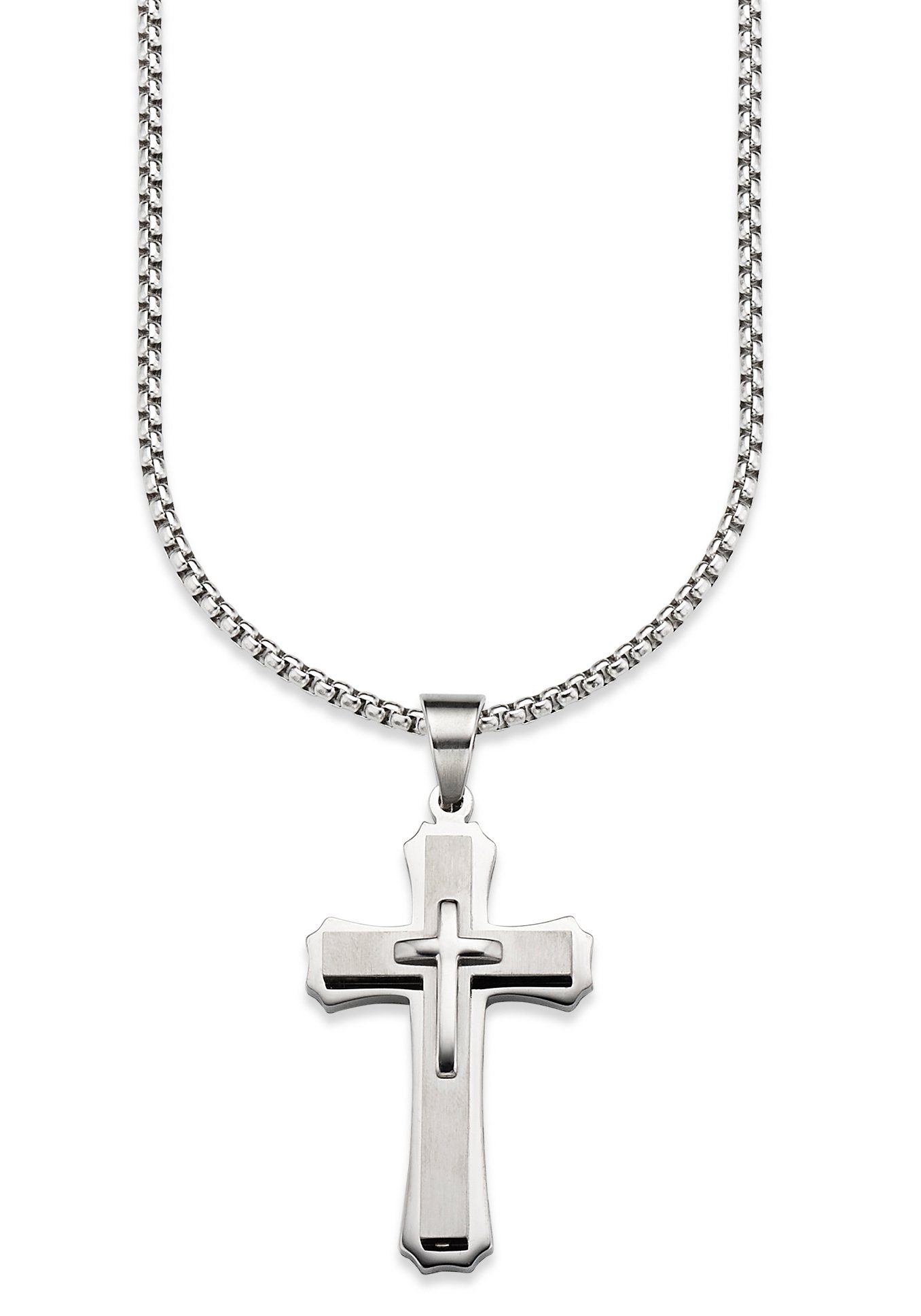 Bruno Banani Kette mit Anhänger Schmuck Geschenk, Halskette Kreuz, Venezianerkette