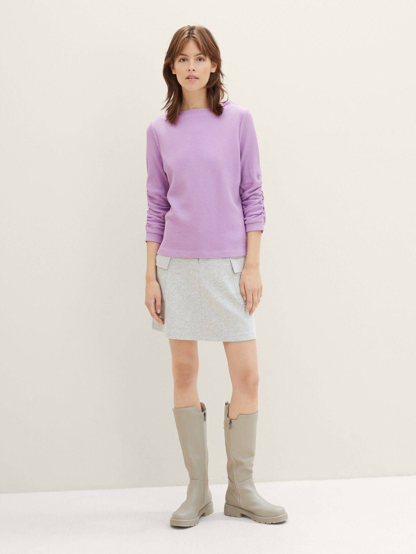 Falten mit Sweatshirt heather TAILOR TOM purple Sweatshirt Denim