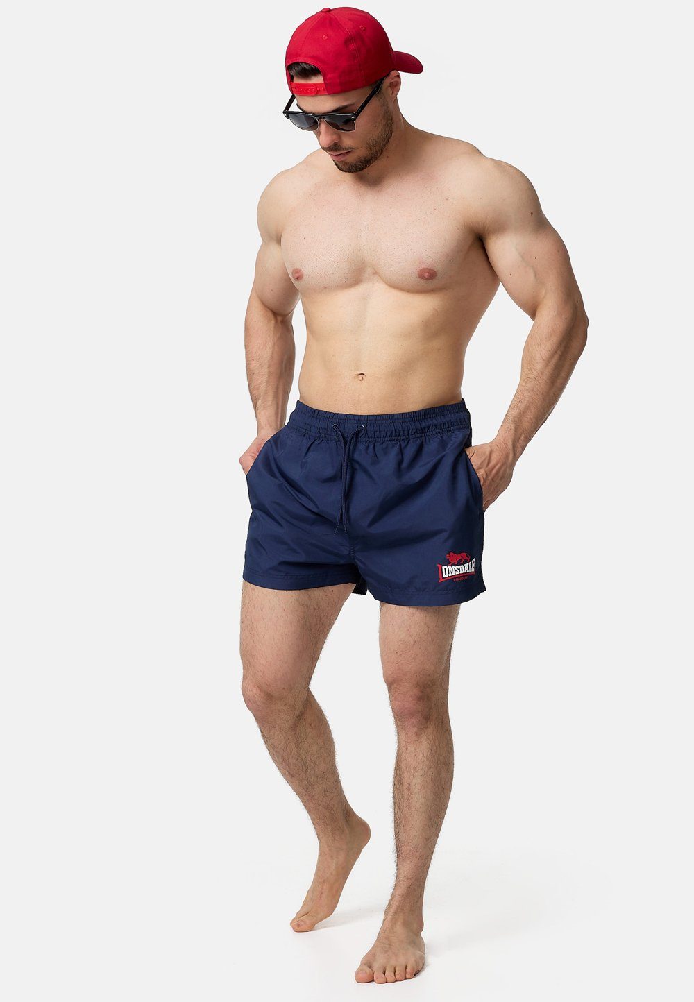 Lonsdale Badehose Navy/Red/White KILSTAY
