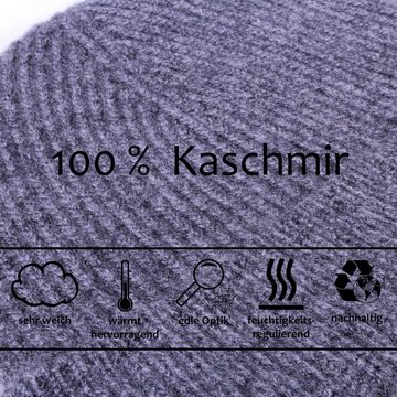 Tumelo Strickmütze 100% Kaschmir Mütze Damen & Herren, edler Cashmere BeanieAnthrazit