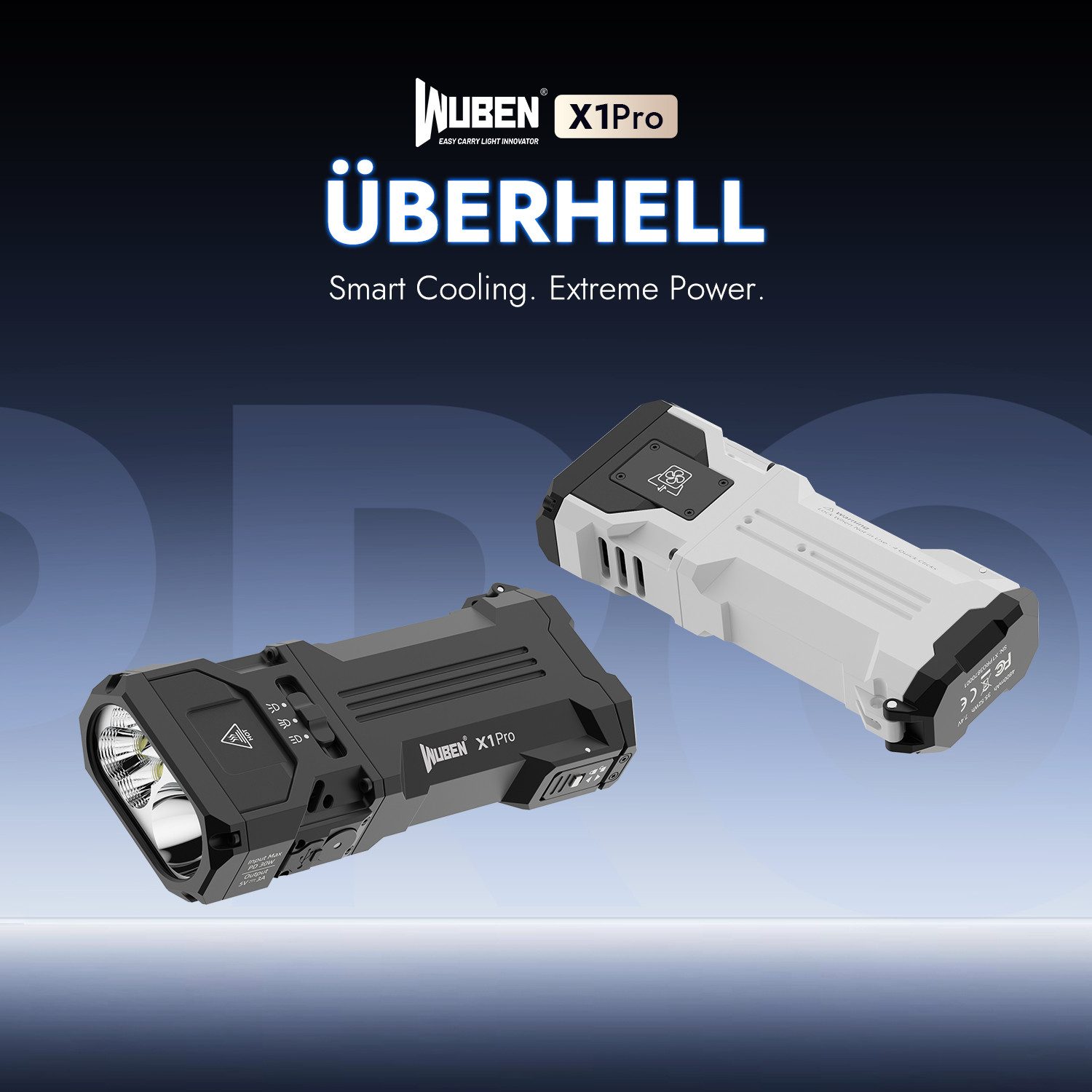 Wuben Taschenlampe X1 Pro, 12.300 Lumen, 3 Lichtmodi, Powerbank-Funktion, IP65, 455 Std. – Bild 4 von 5
