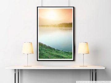 Sinus Art Poster 60x90cm Landschaftsfotografie Poster Sonnenaufgang im Nebel