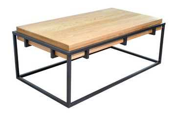 Junado® Couchtisch Rettke, Eiche Massivholz, geölt, Stärke Tischplatte 100mm, L 110cm