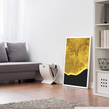 Sinus Art Poster 60x90cm Poster Digitale Grafik  Gelbe Strukturen auf schwarzem Grund
