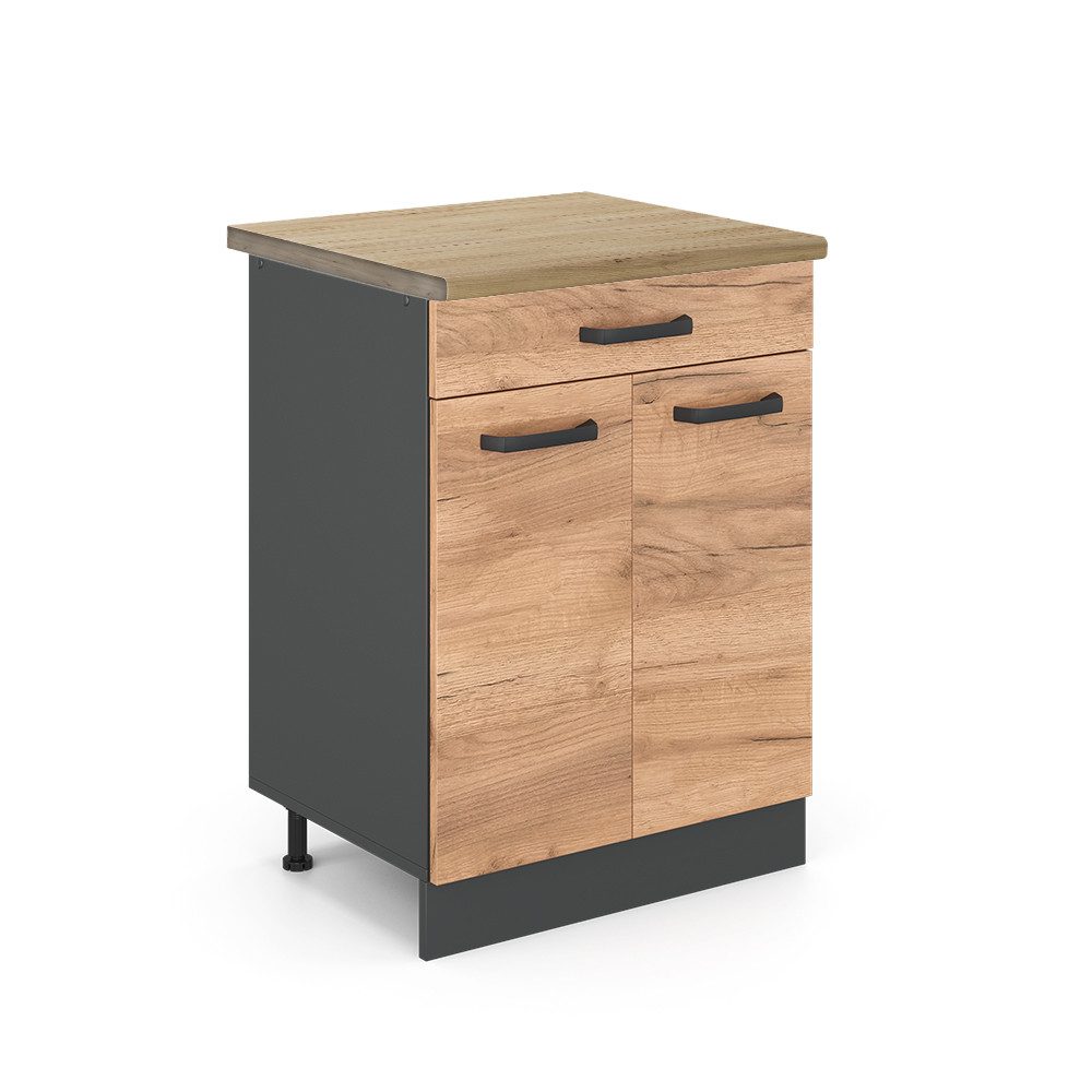 Vicco Unterschrank R-Line, Goldkraft Eiche/Anthrazit, 60 günstig online kaufen