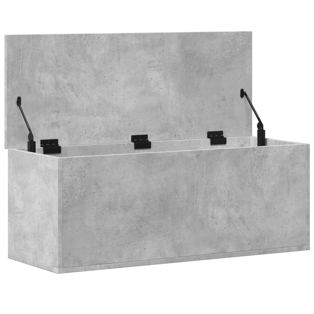 vidaXL Truhe 90 x 35 x 35 cm Truhe aus Holzwerkstoff Betongrau 90x35x35 cm Aufbewah