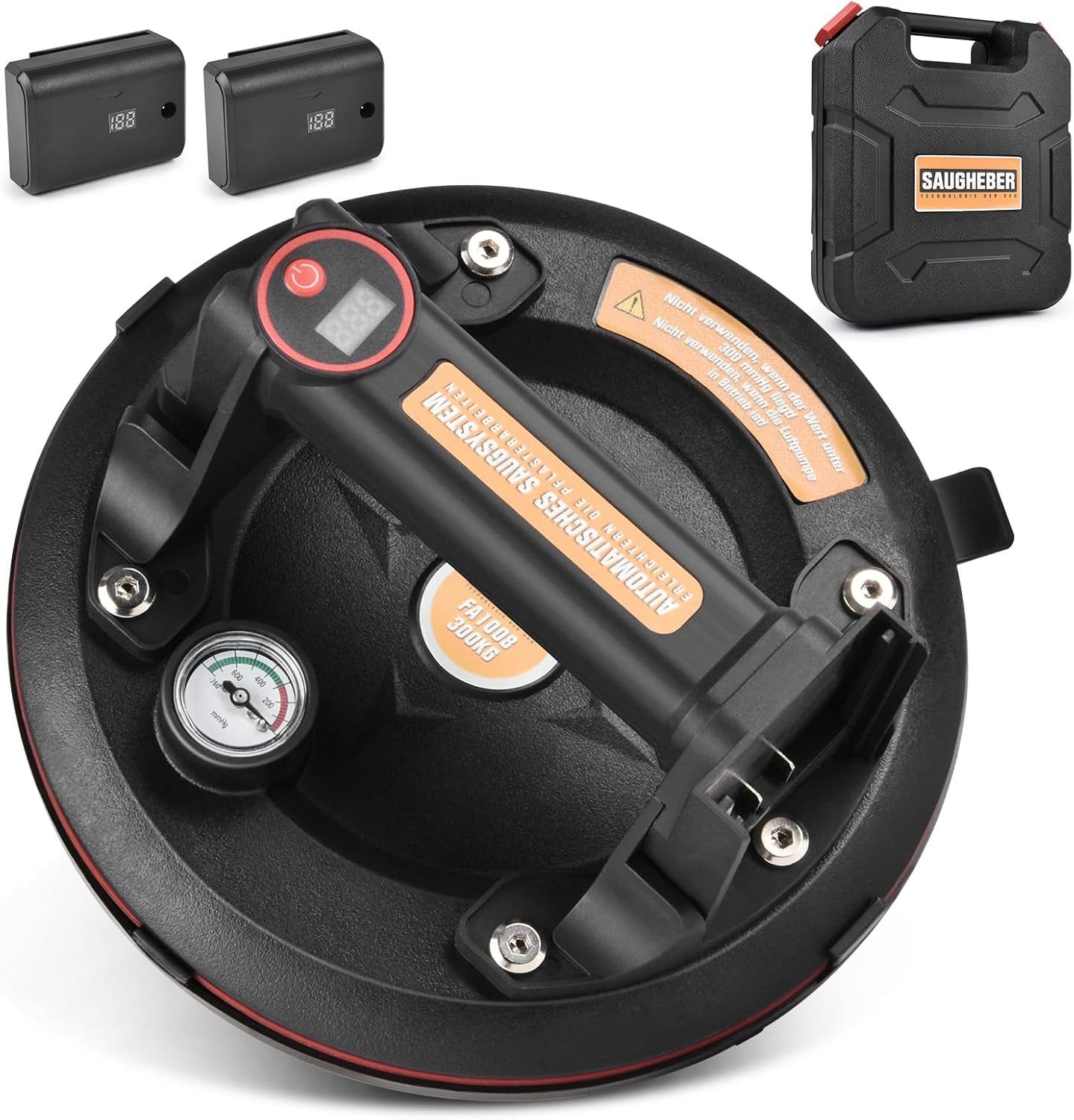 XERSEK Saugheber Elektrischer Glasheber inkl 2 Akku Saugnäpfe mit Manometer günstig online kaufen