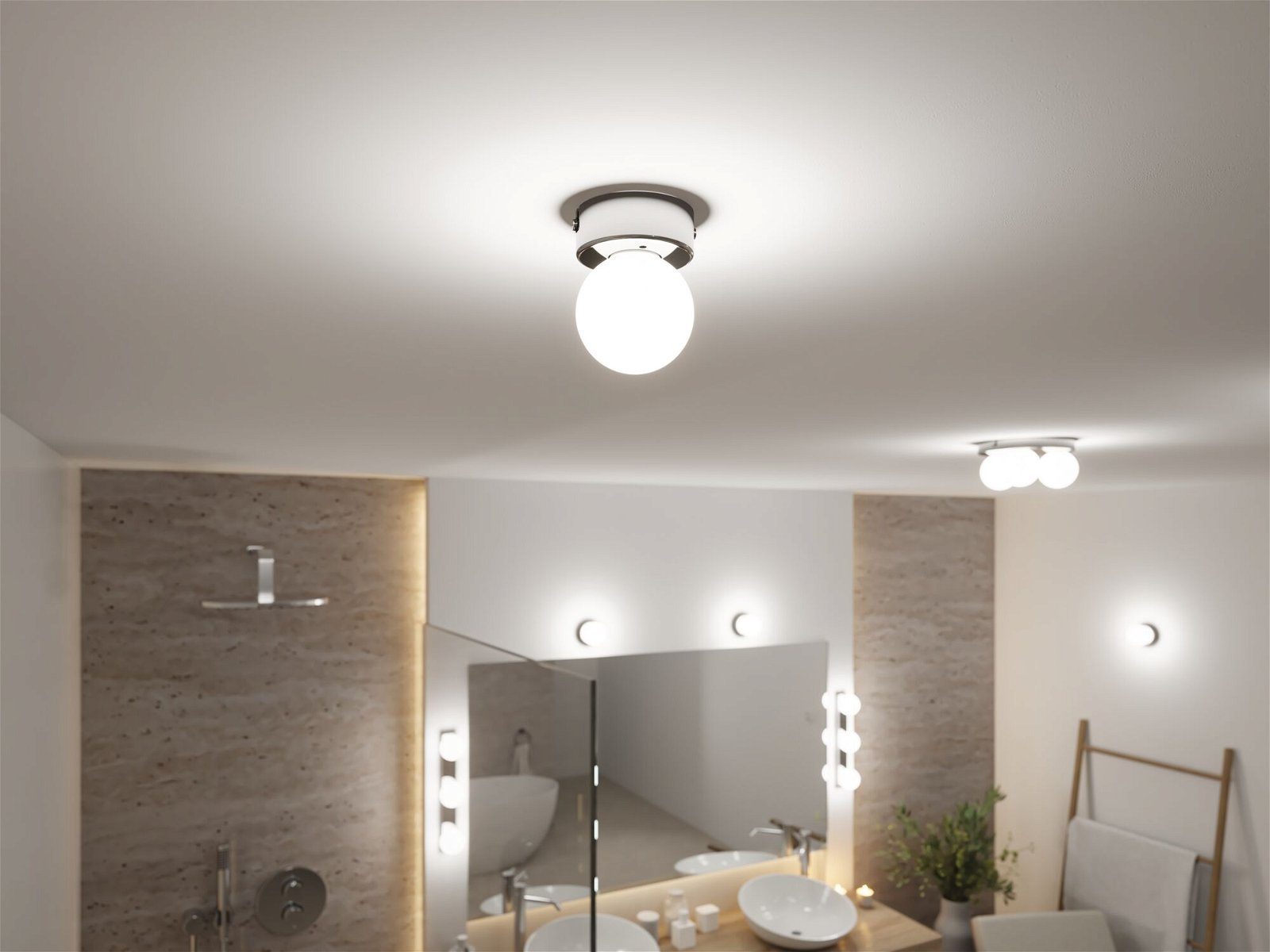 max. Bathroom G9 IP44 Glas/Metall, Leuchtmittel, Paulmann Selection 1x20W Gove Deckenleuchte ohne Satin/Chrom