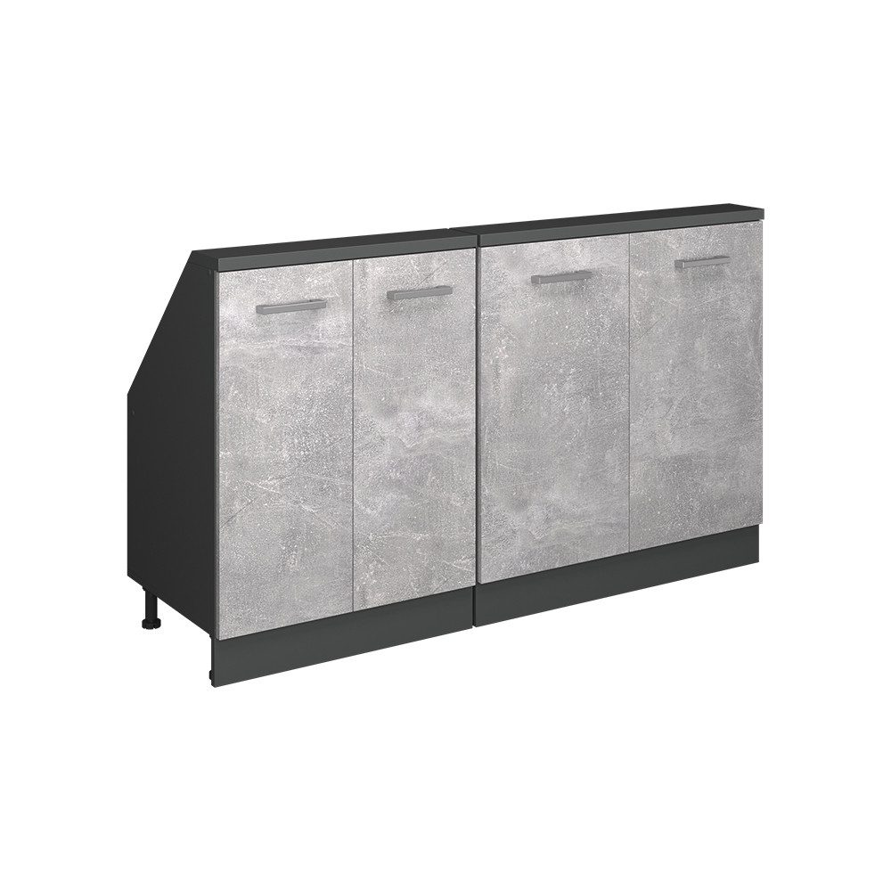 Vicco Unterschrank R-Line, Beton/Anthrazit, 140 cm günstig online kaufen