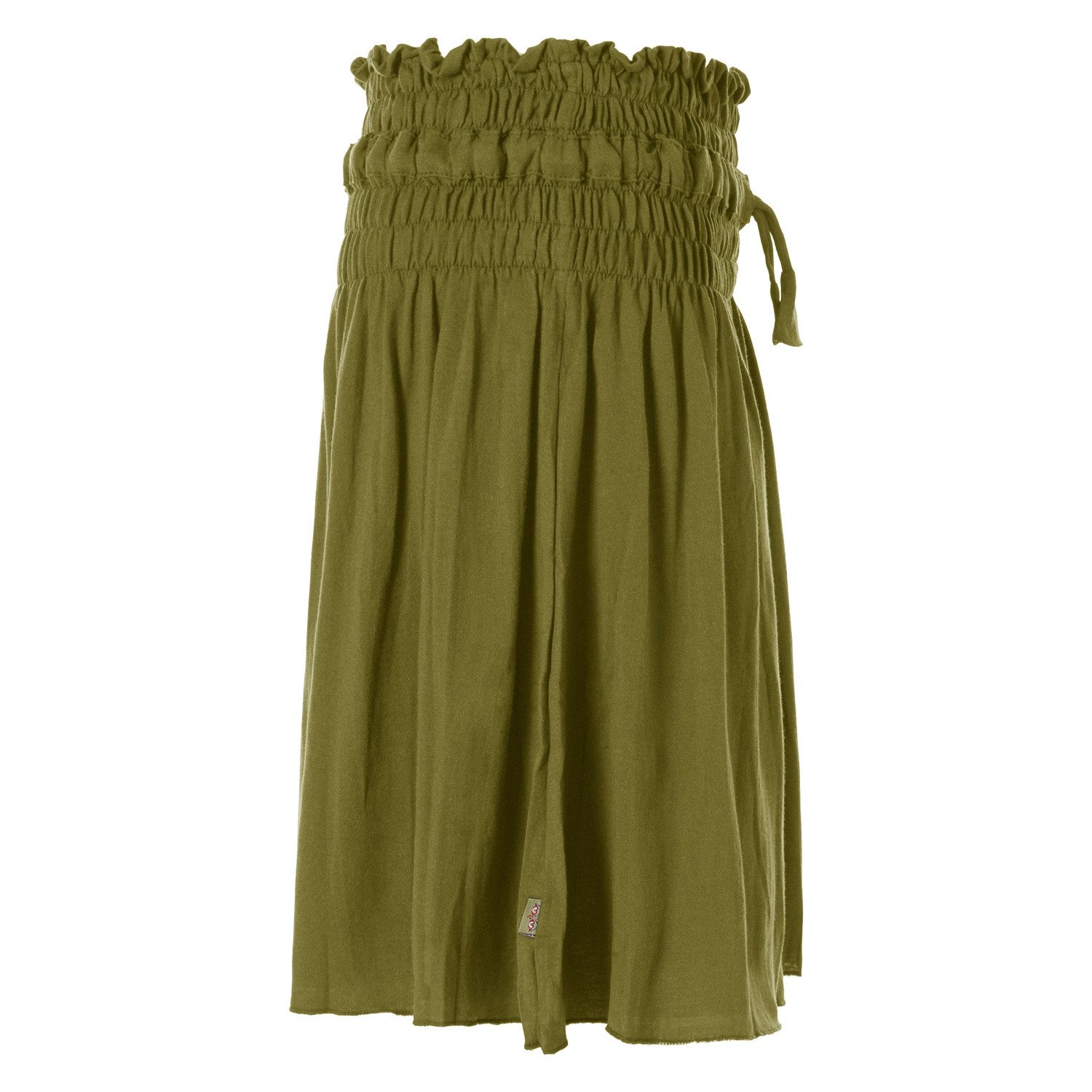 Vishes A-Linien-Rock Damen Rock knielang Basic-Rock Baumwoll-Rock Einfarbig Schlicht Boho, Hippie, Yoga Style