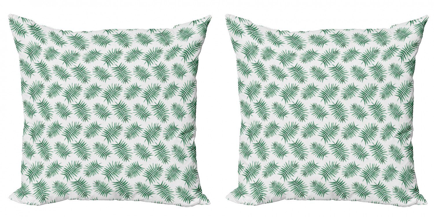 Kissenbezüge Modern Accent (2 Tropical Digitaldruck, Aquarell Doppelseitiger Stück), Abakuhaus Grün Palm