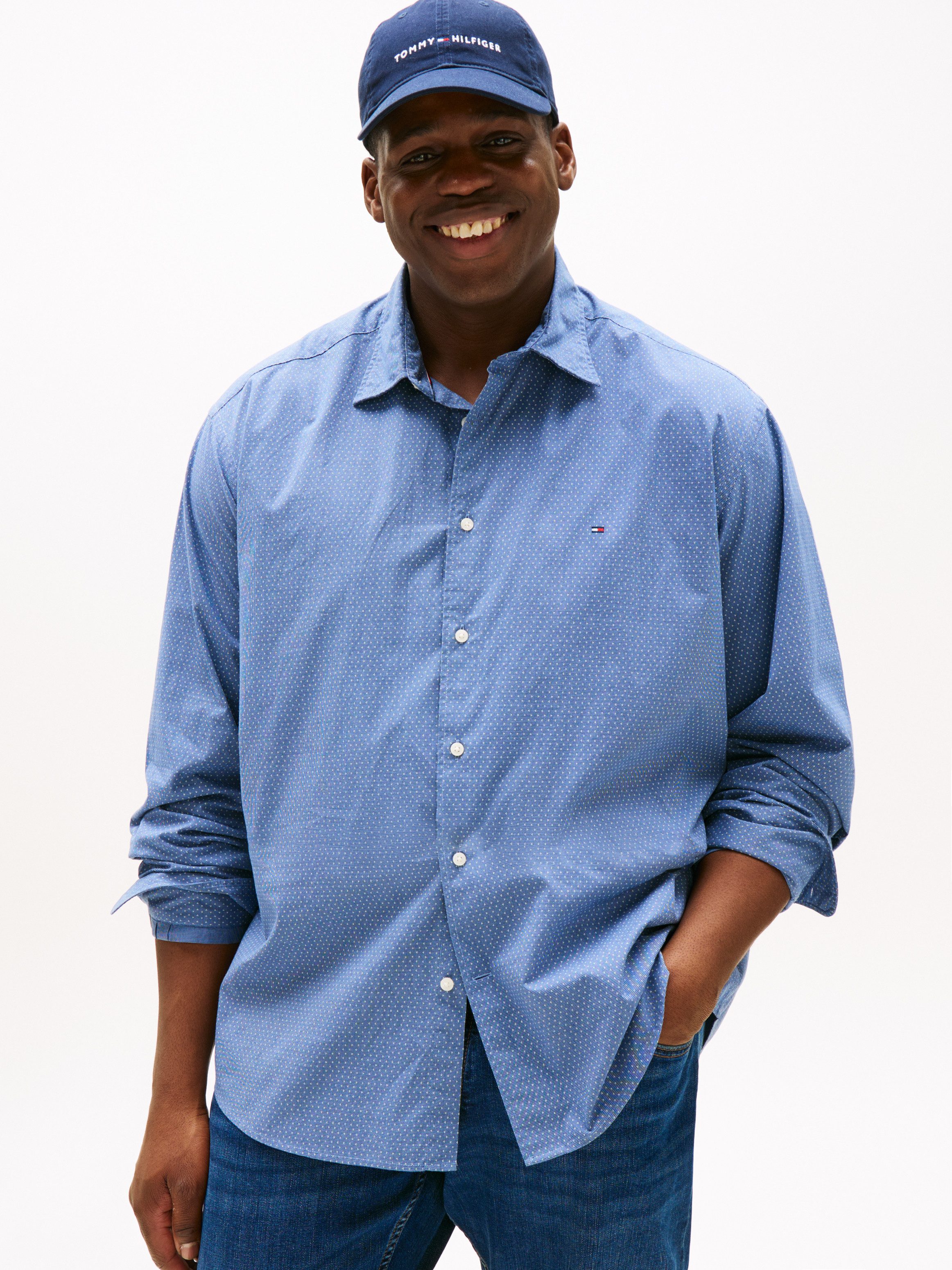 Tommy Hilfiger Big & Tall Langarmhemd BT-FLEX POPLIN MINI PNT RF SRT-B Groß günstig online kaufen