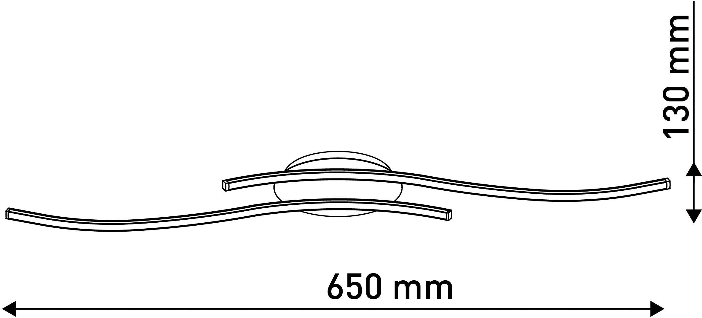 integriert, Deckenlampe, LED warmweiß, L: 65cm, 12W, Onda, Deckenleuchte Warmweiß, IP20 fest näve LED Wandleuchte schwarz-matt,