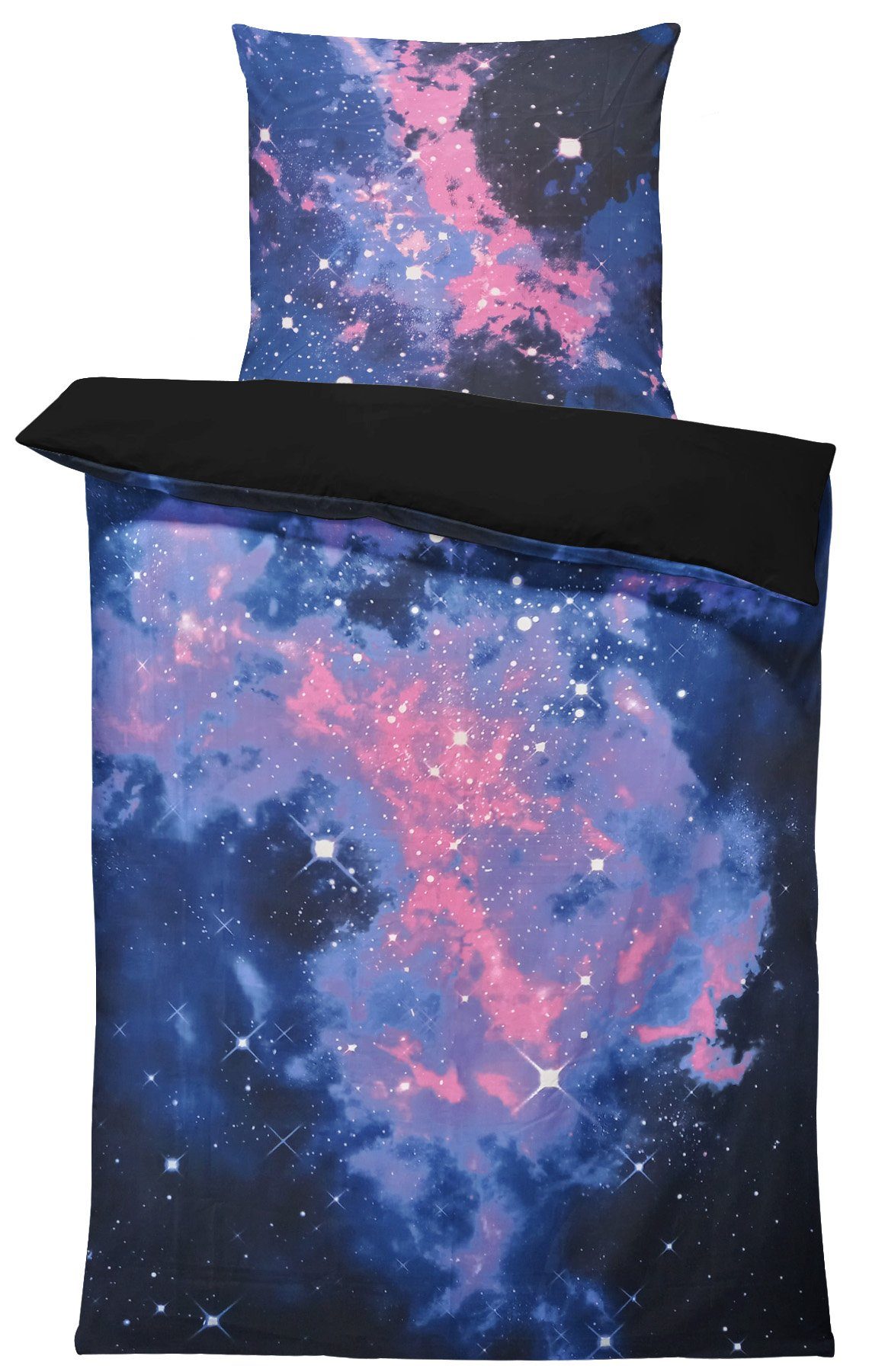 One Home Bettwäsche Weltall, Mikrofaser, 2 teilig, Weltraum und Galaxie