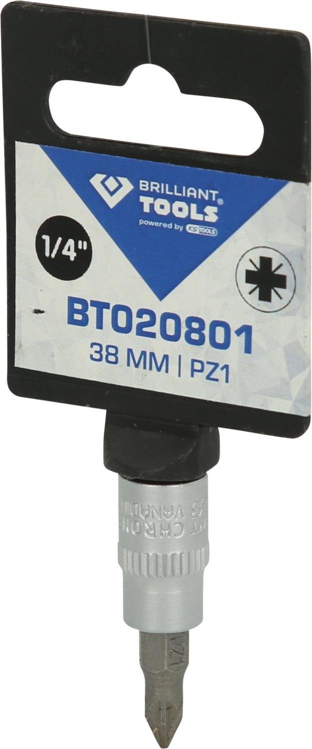 Brilliant Tools Bohrer- und Bitset 1/4" PZ Kreuzschlitz Bit-Stecknuss, PZ1