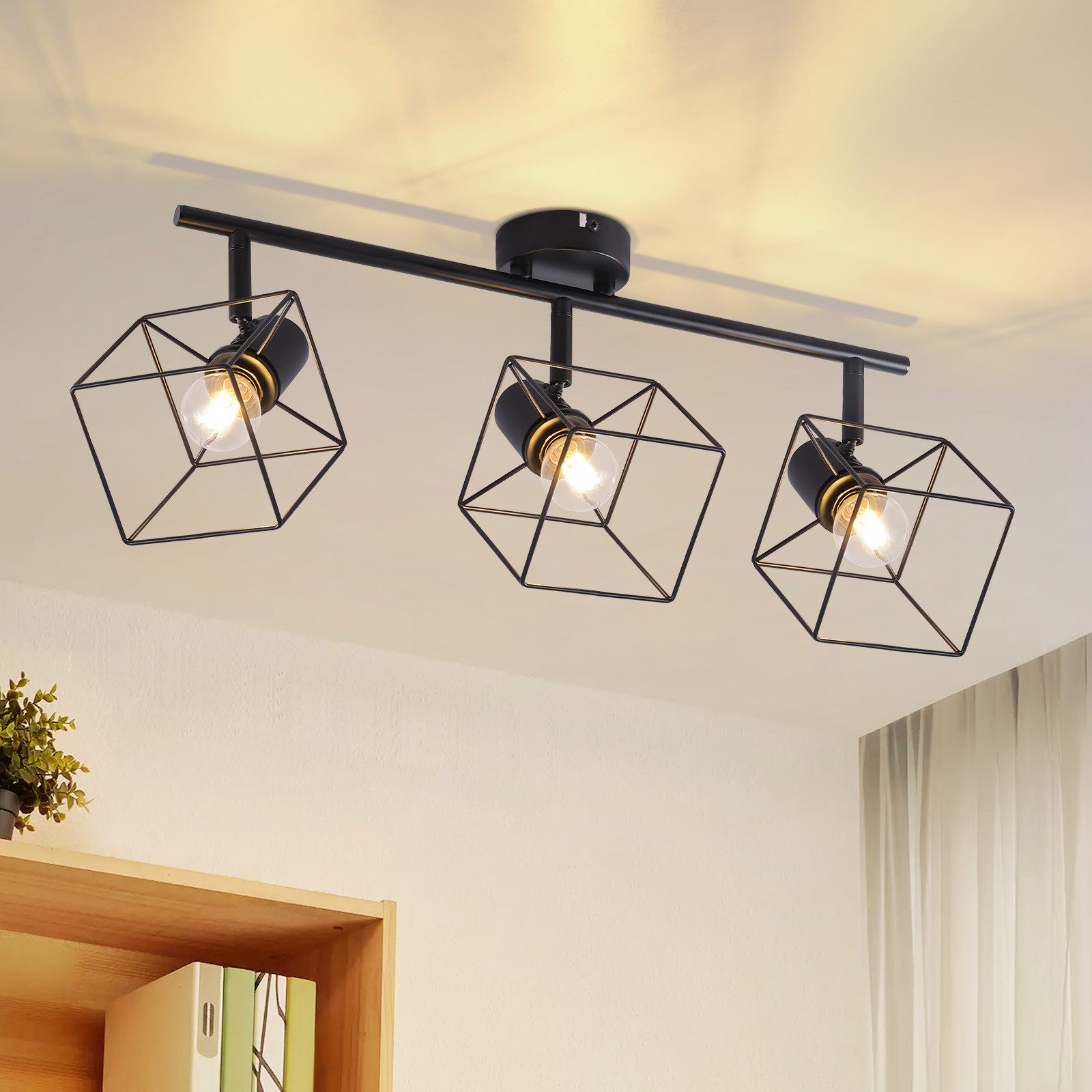 Nettlife Deckenstrahler Schwarz E14 Deckenleuchte 350° Schwenkbar Vintage M günstig online kaufen