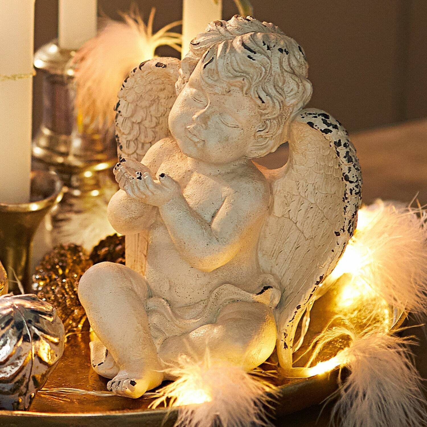 Mirabeau Dekofigur Deko-Engel Virela beige
