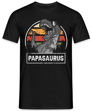 Quattro Formatee Kurzarmshirt Papasaurus - Papa Vatertag Vater Herren T-Shirt (1-tlg)