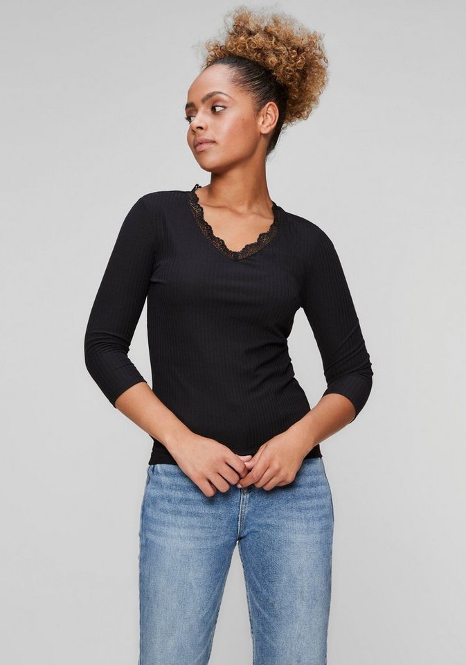 HaILY\'S T-Shirt TP Lill (1-tlg) mit schönem Spitzenbesatz, Cool  kombinierbar mit Jeans und Sneakern zu einem casual Look