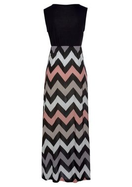 LASCANA Maxikleid mit Zick-zack-Druck, Sommerkleid, Strandkleid