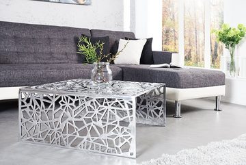 riess-ambiente Couchtisch ABSTRACT 60cm silber, Wohnzimmer · Metall · eckig · Handarbeit · Gap Design · Modern