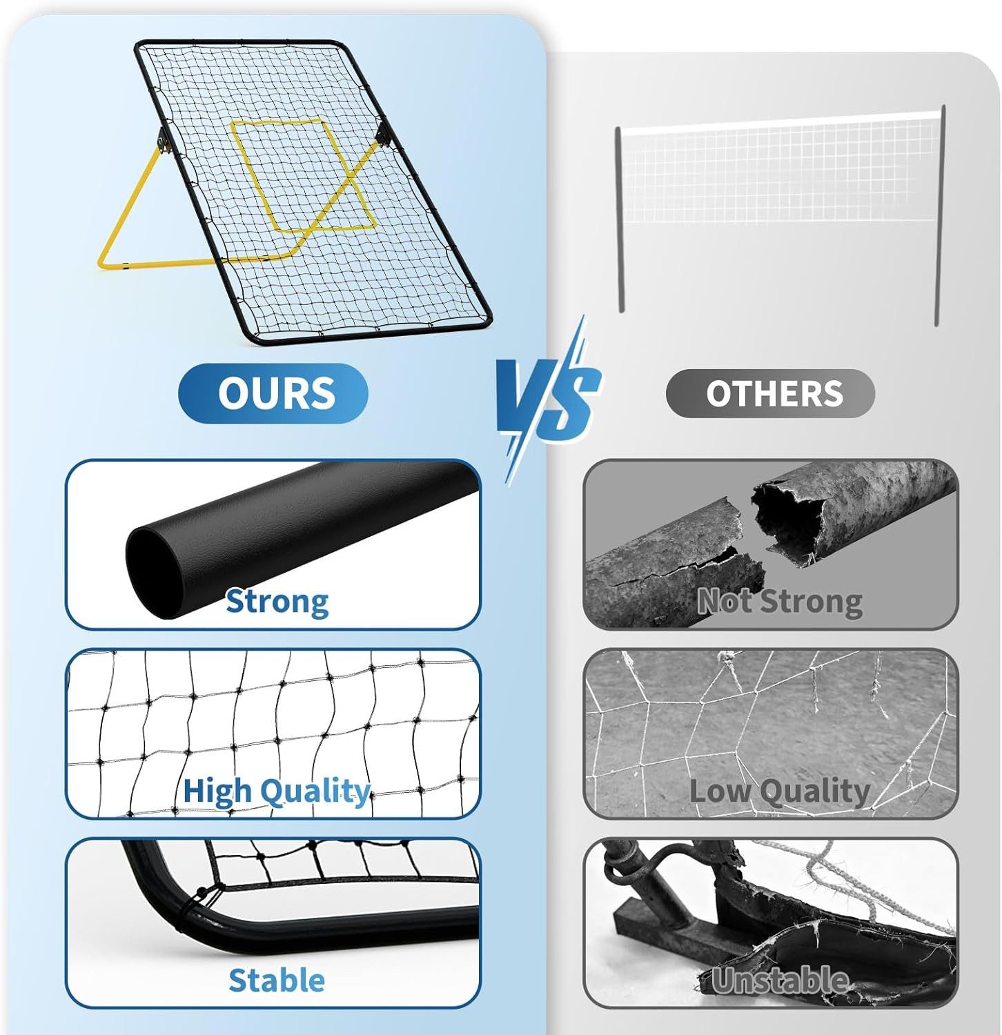 GarveeMore Volleyballnetz, 213 x 121cm Verstellbares Volleyball Rebounder Netz