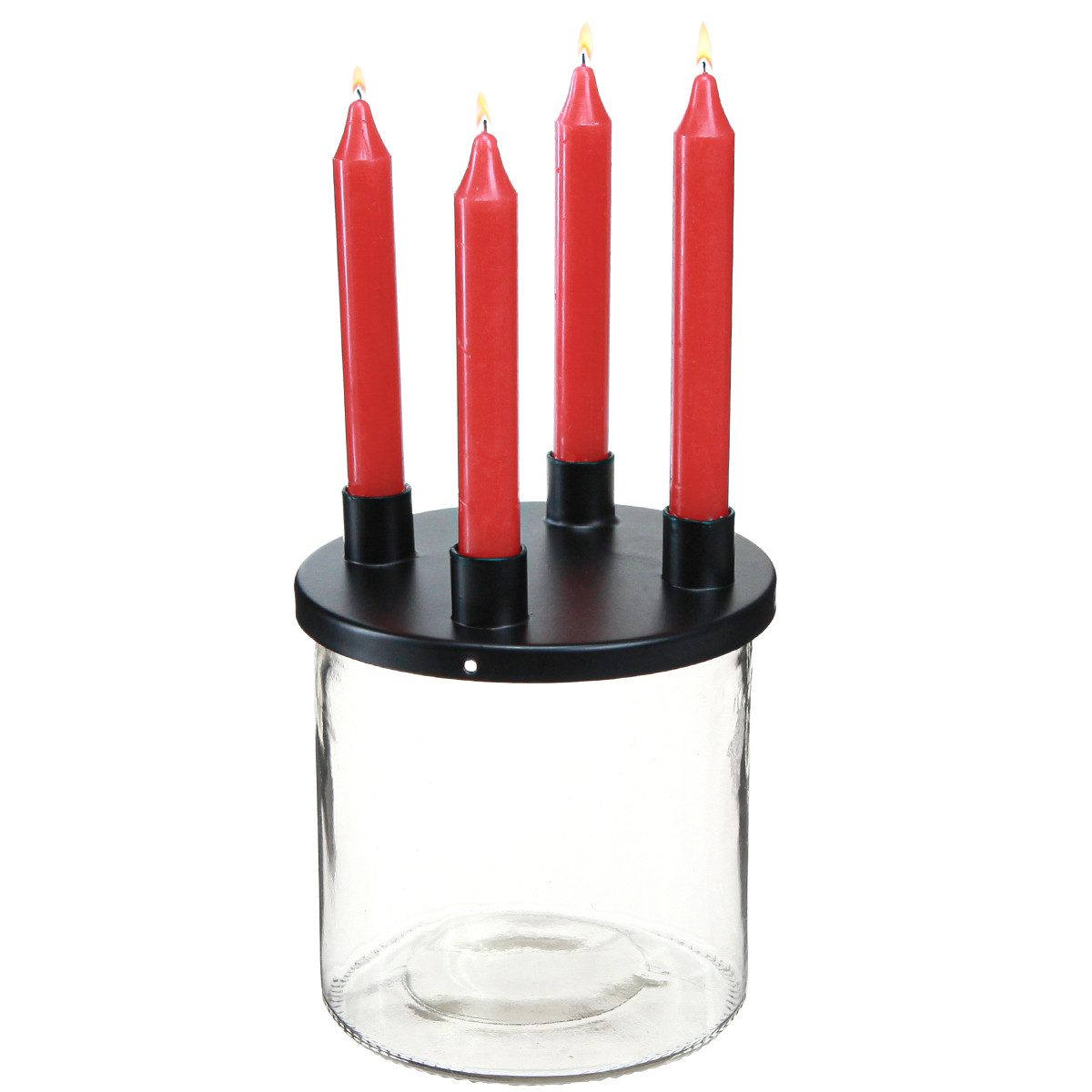 Viana Kerzenhalter Kerzenhalter Glas Deko Stabkerzenhalter H11cm Ø10cm