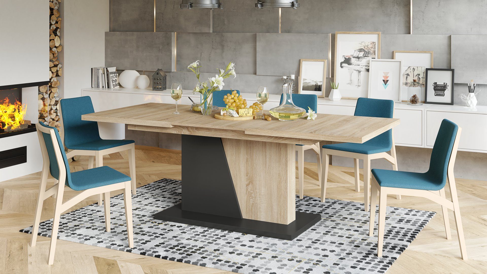 Mazzoni Esstisch Design Noble Noir Tisch günstig online kaufen