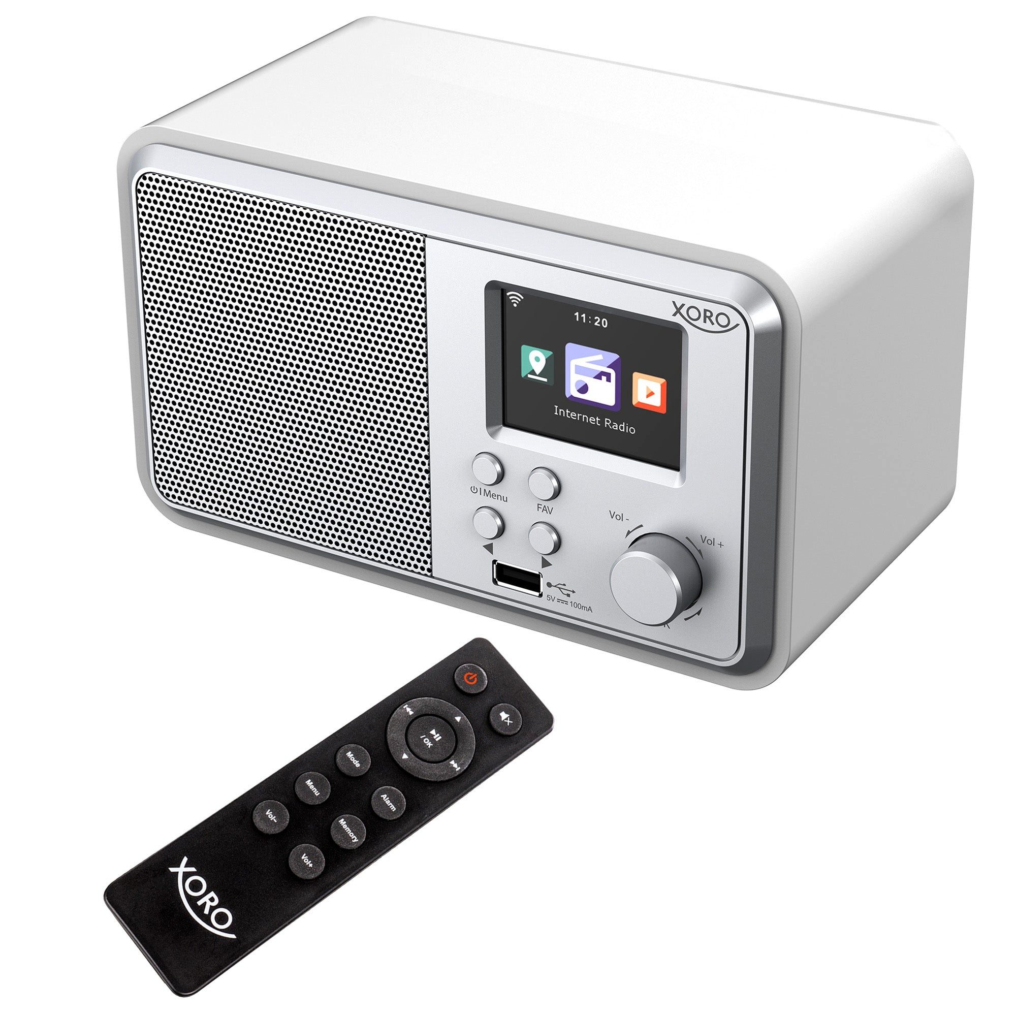 Xoro DAB 300 IR Digitalradio mit DAB+, FM, Bluetooth, App-Steuerung Internet-Radio (Digitalradio (DAB), FM, Internetradio, Podcast, Wecker (2), 3 W, Internetradio mit über 30.000 Sendern,App‑Steuerung (iOS/Android)