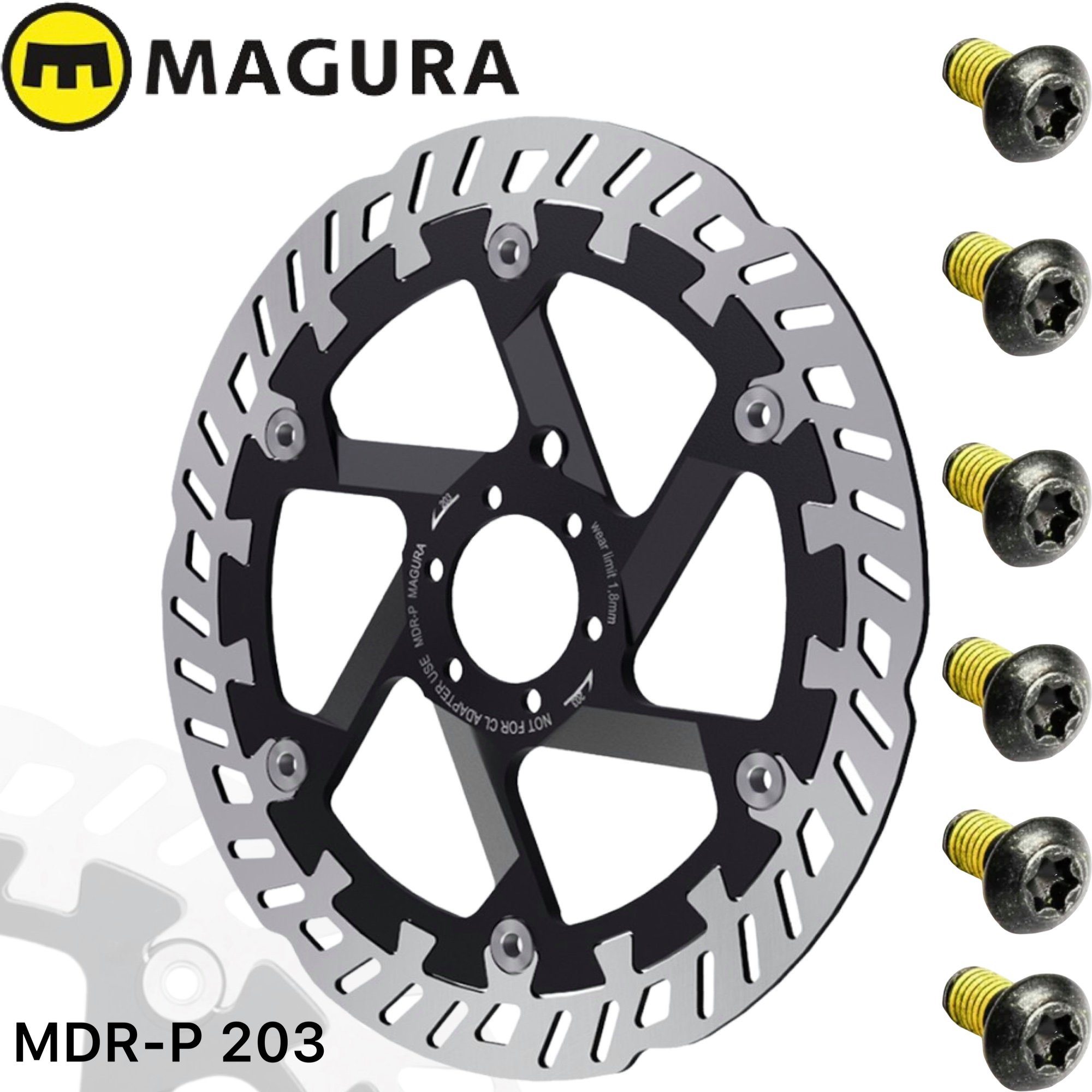 Magura Scheibenbremse Magura Fahrrad MTB Bremsscheibe 203mm MDR-P Floating E-Bike 6-Loch