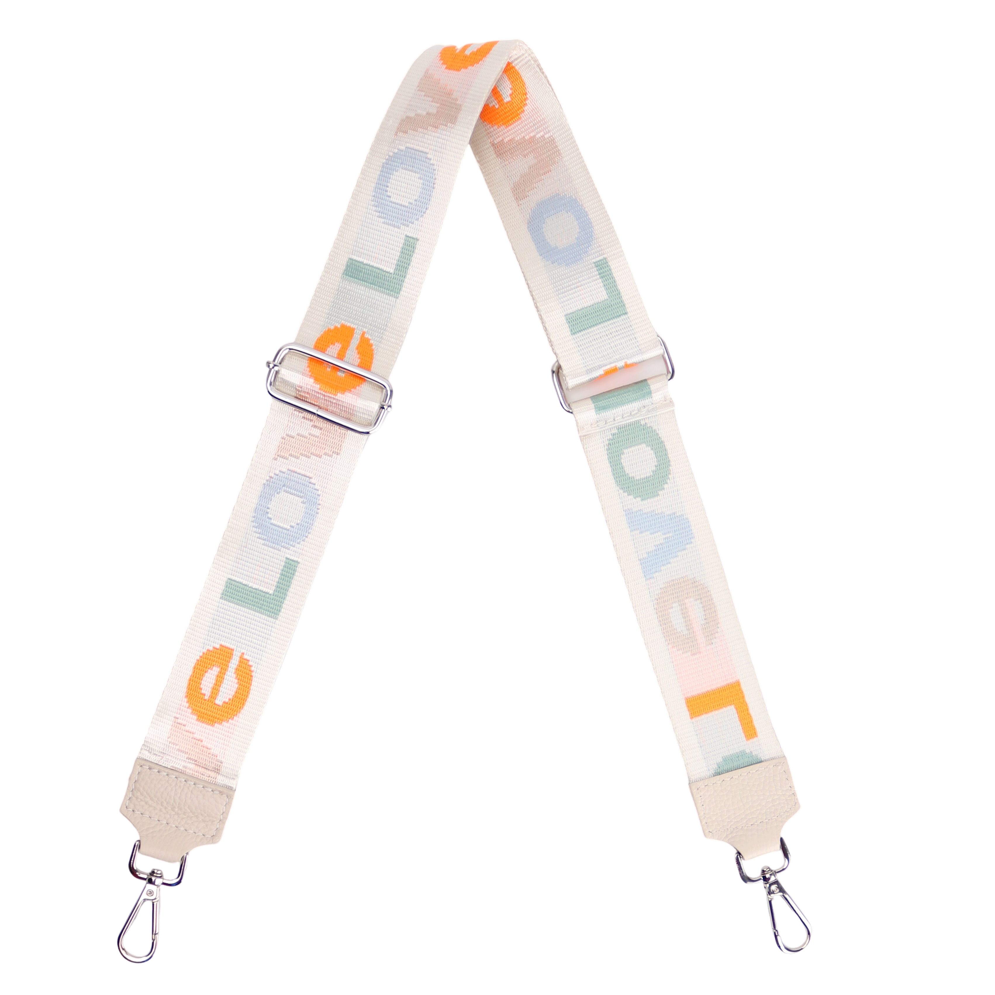 MIRROSI Schulterriemen Made in Italy aus Echtleder Schultergurt für Tasche zum Wechseln (Beige, Karabiner in silberner Farbe, 1x Taschengurt)