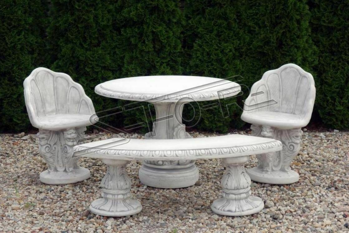 Antik Terrase JVmoebel Garten Tische Tisch Skulptur Stein Dekoration Möbel Design Stil