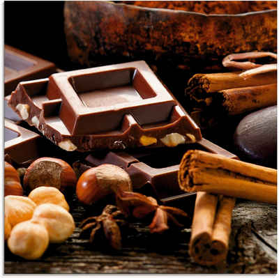 Artland Glasbild Schokolade mit Zutaten, Süßspeisen (1 St), in verschiedenen Größen