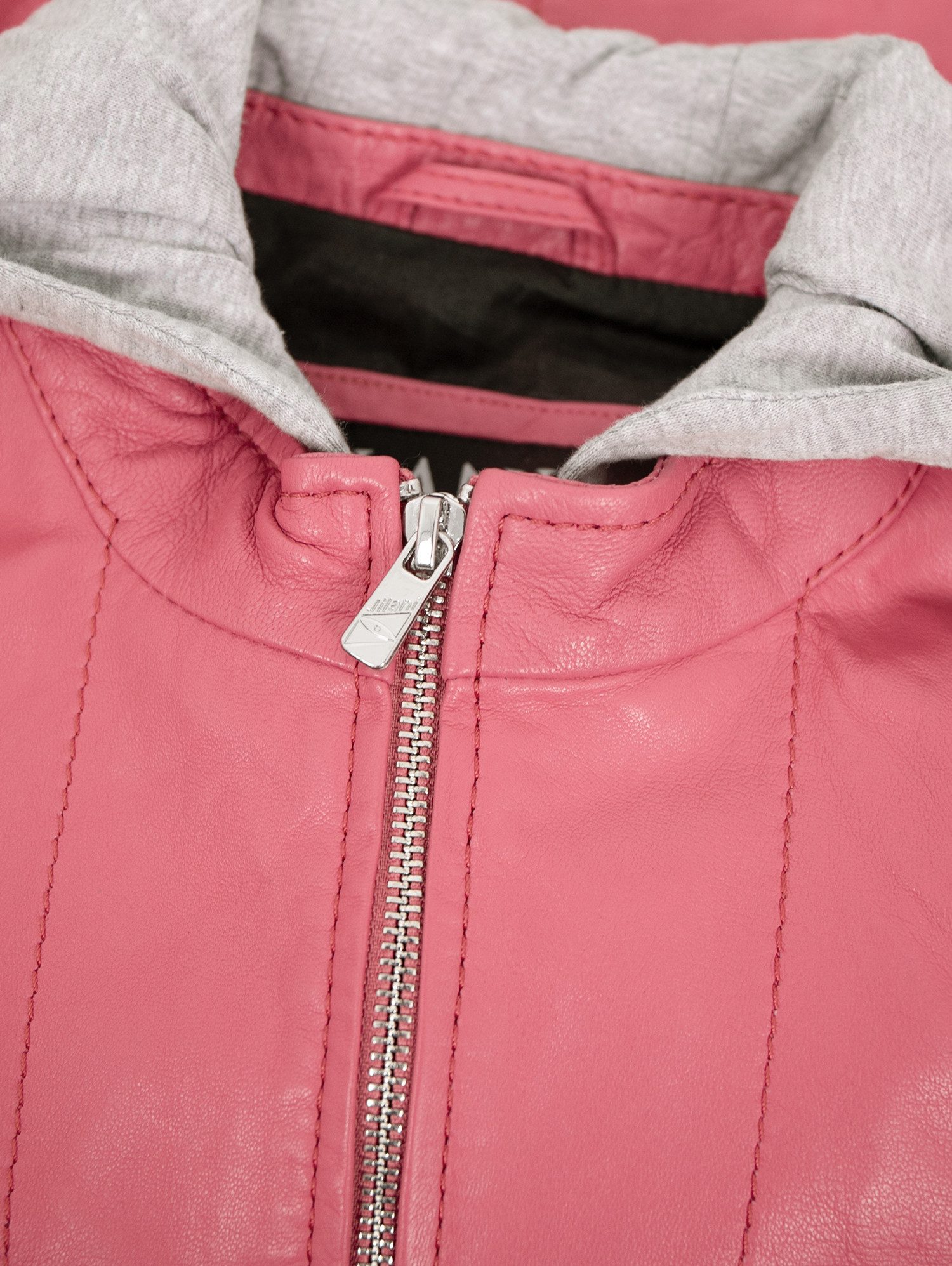 Jilani Lederjacke Aspyn-1 Jilani - Damen Lederjacke Lammnappa Kapuze coral
