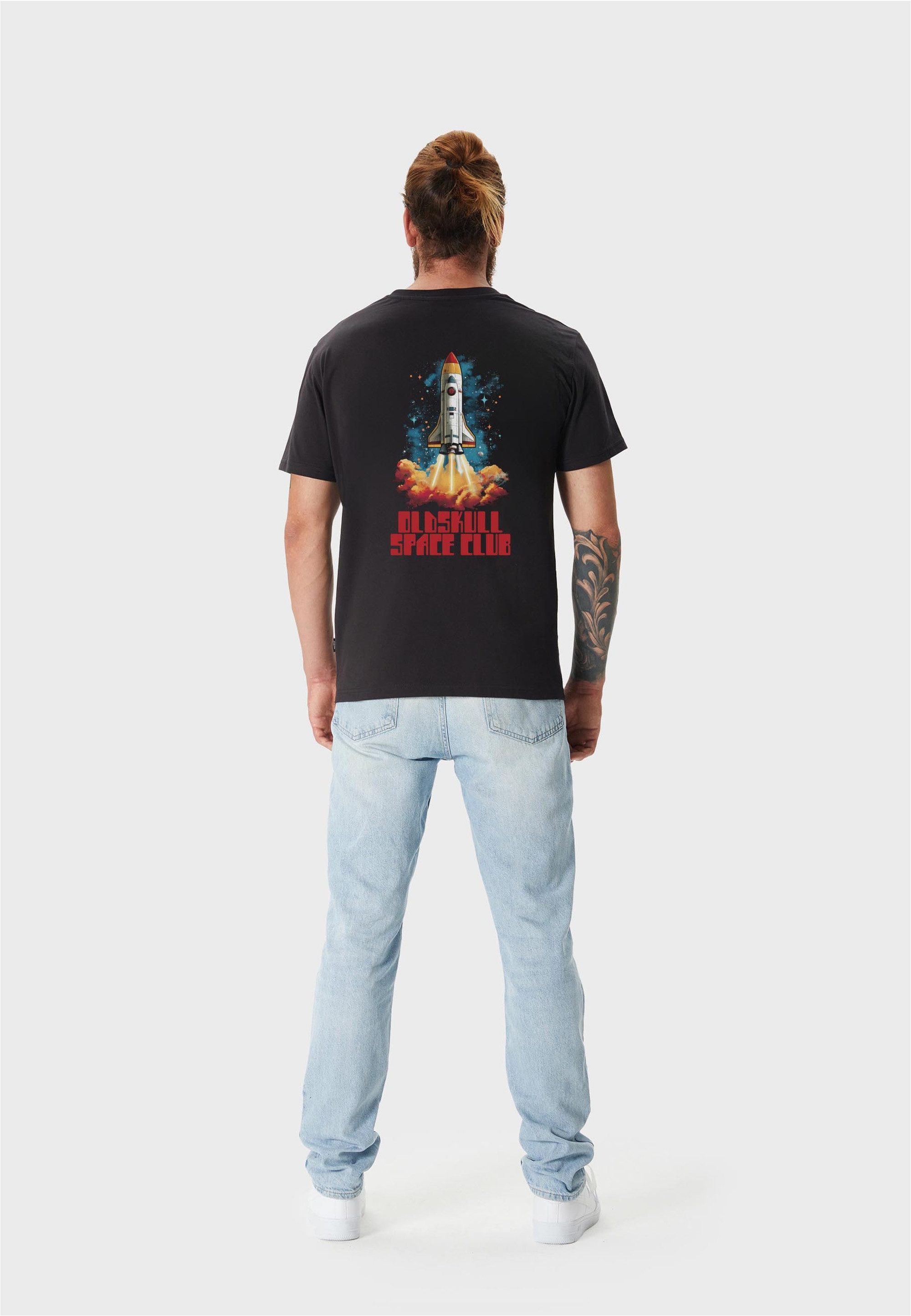 Oldskull T-Shirt Wrldvibe Space Rocket Launch Graphic mit coolem Rückenprin günstig online kaufen