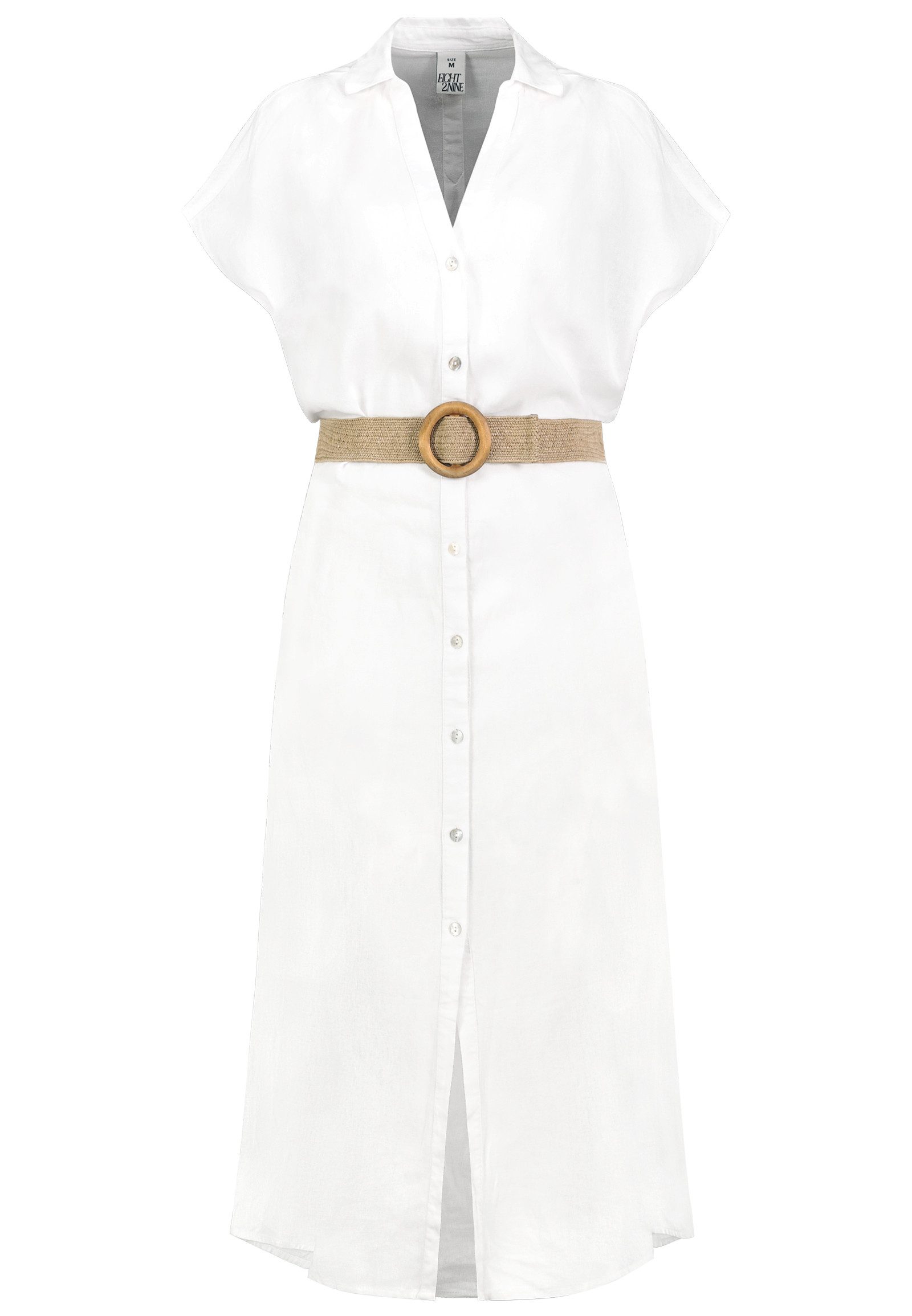 Eight2Nine Sommerkleid Leinenkleid Damen atmungsaktiv V-Ausschnitt Hemdblus günstig online kaufen