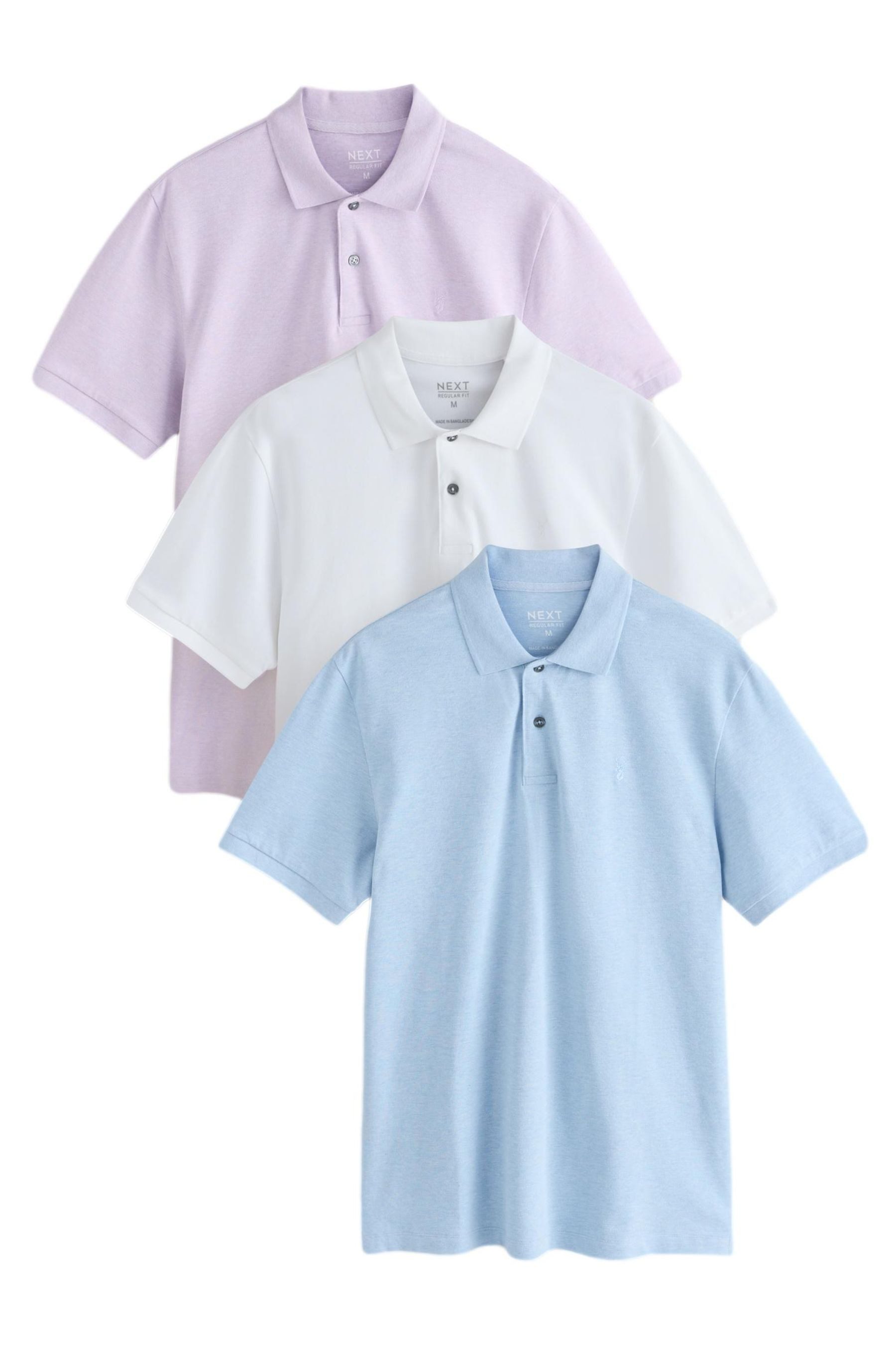 Next Poloshirt Kurzärmelige Piqué-Poloshirts, 3er-Pack (3-tlg)