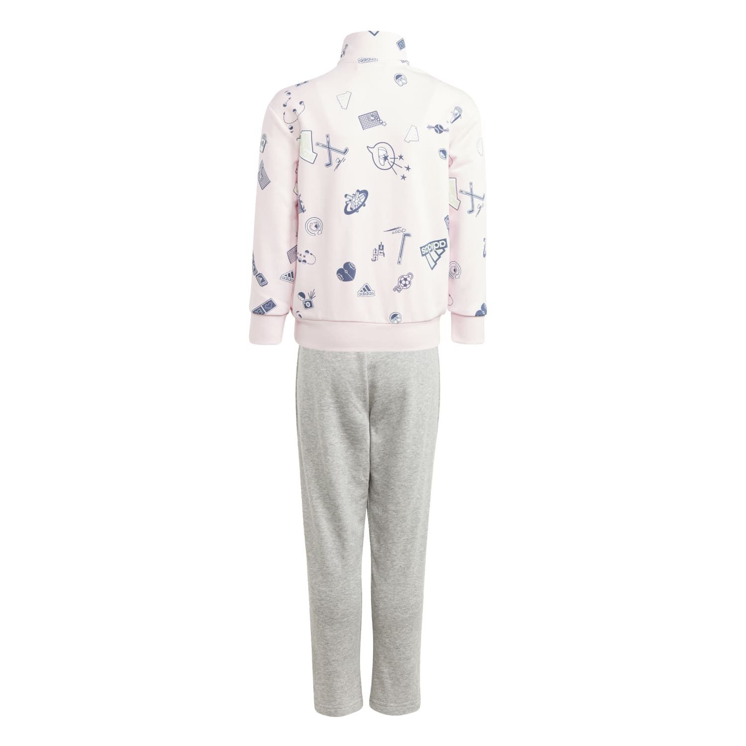 adidas Performance Trainingsanzug Brand Love (Baumwolle) pink/grau Mädchen