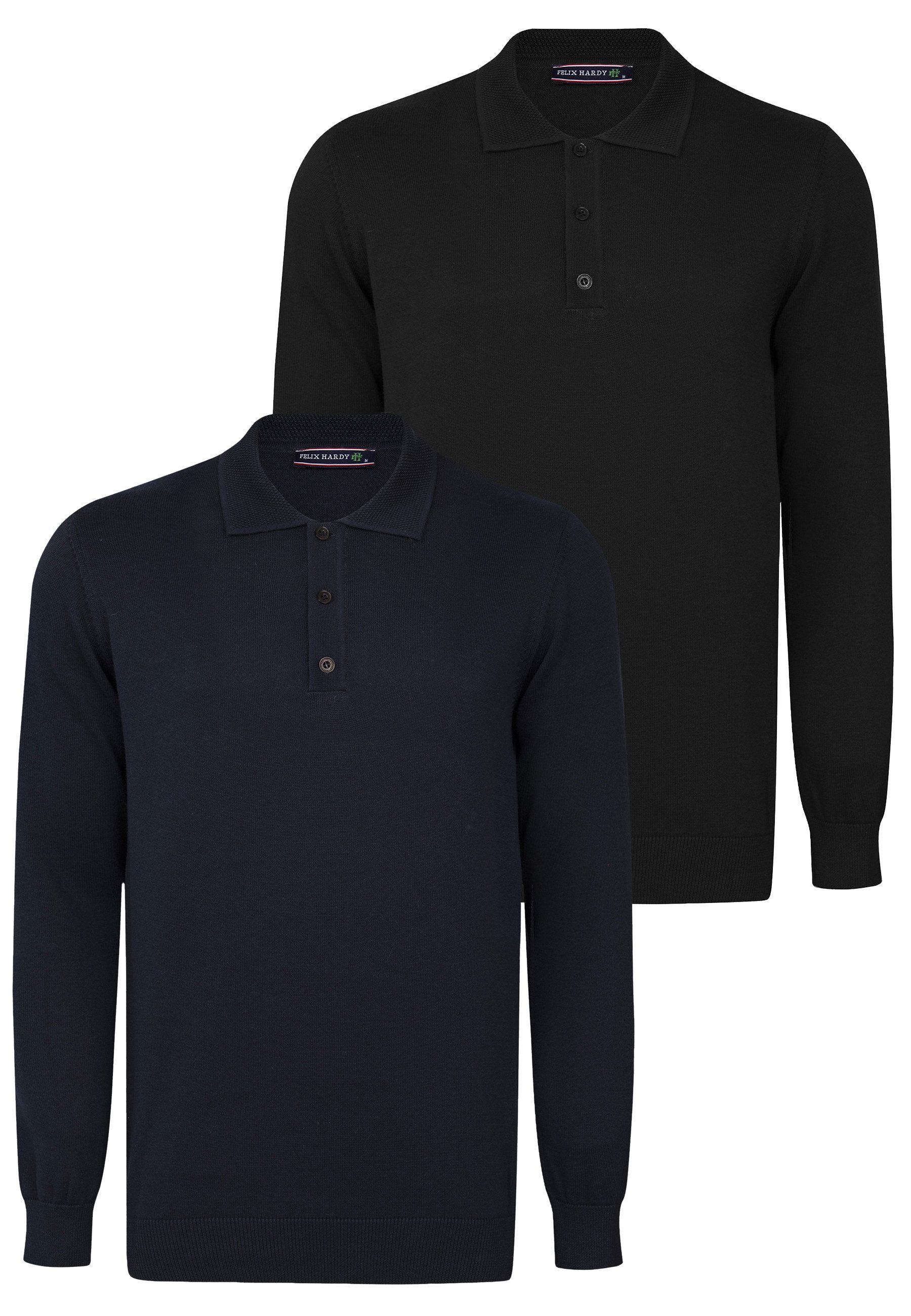 Felix Hardy Polokragenpullover Pullover mit Polo-Kragen 2er-Pack (Set)