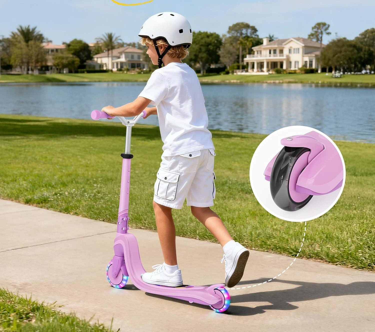 TONBUX Scooter Kinderroller mit coolem beleuchteten Brett und PU-Rädern