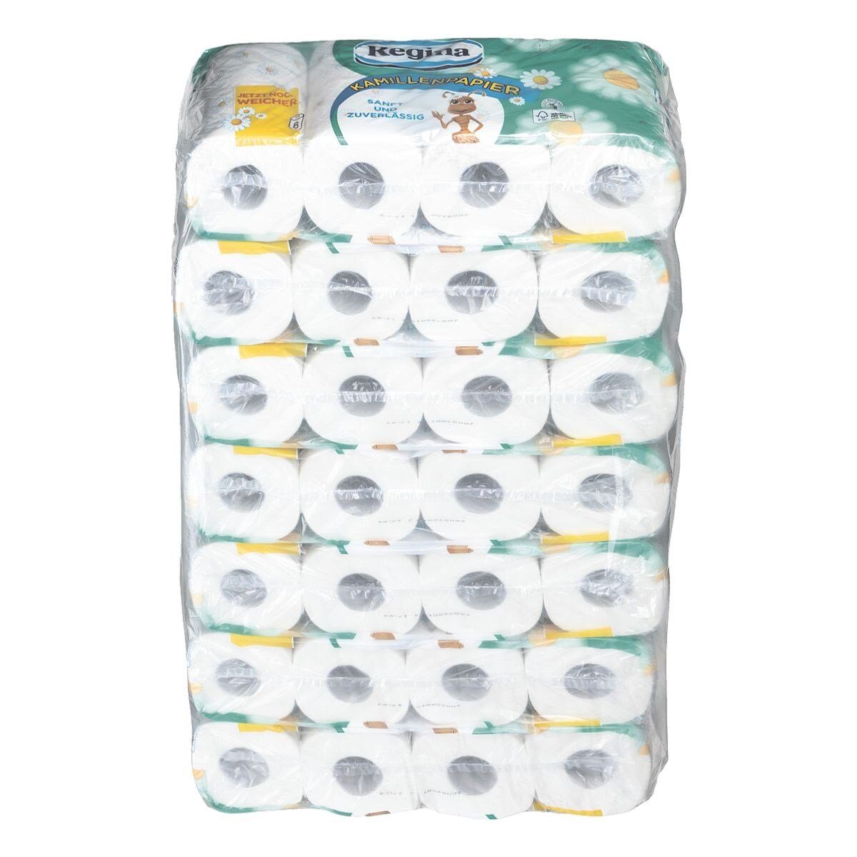 REGINA Toilettenpapier Kamille (56-St), Duft, weiß und 3-lagig, Blatt/Rolle Prägung mit 150