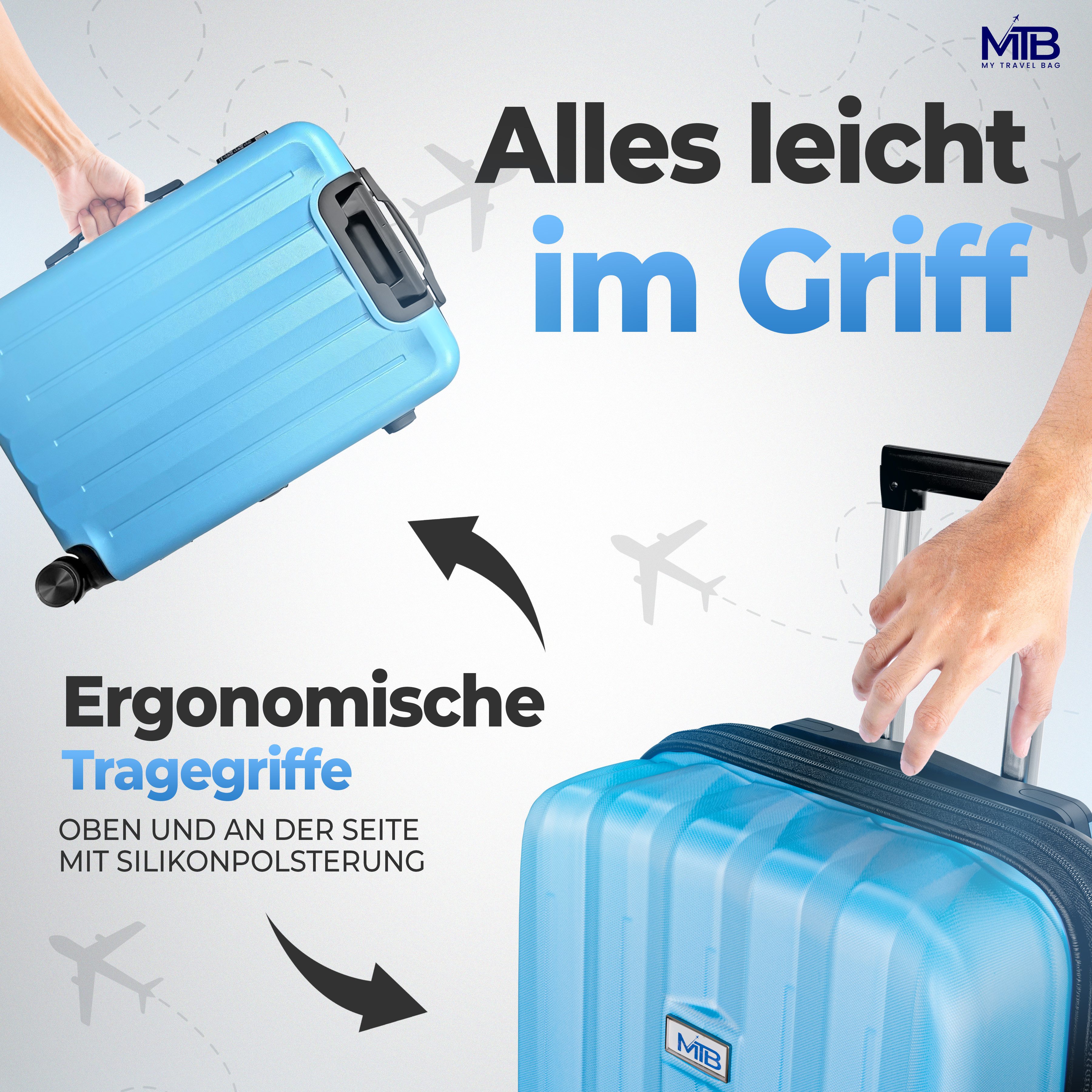 My Travel Bag Koffer Hartschalen-Trolley Reisekoffer Trolley Tasche Rollkoffer ABS 75cm, Dehnungsfuge für bis zu 20% mehr Volumen